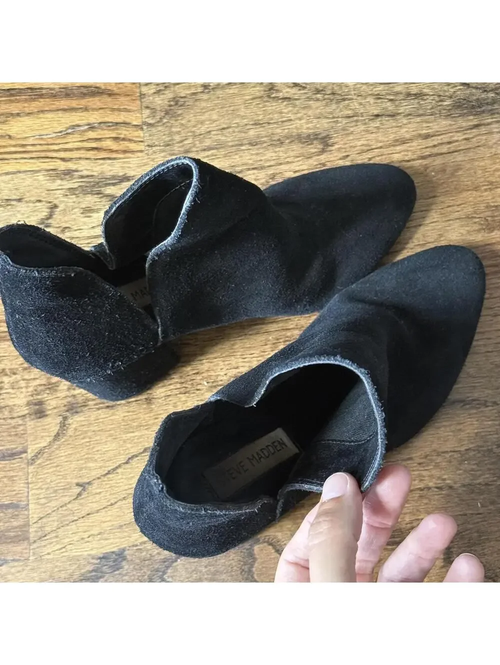 🖤 Steve Madden Rookie Black Suede Ankle Booties Size 8M